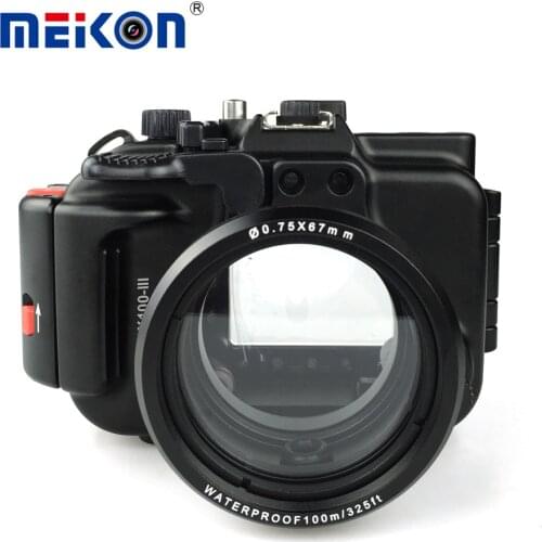 Meikon Aluminum camera housing for diving 100M/325ft underwater waterproof Aluminum camera case for Sony RX100 III / RX100 M3