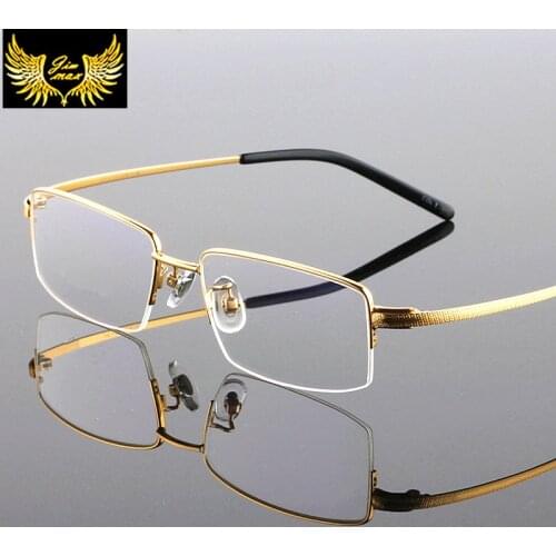 Fashion Men Woman High Quality Pure Titanium Reading Glasses With UV Protection CR39 Lenses Half Rim Presbyopia Glasses for Men