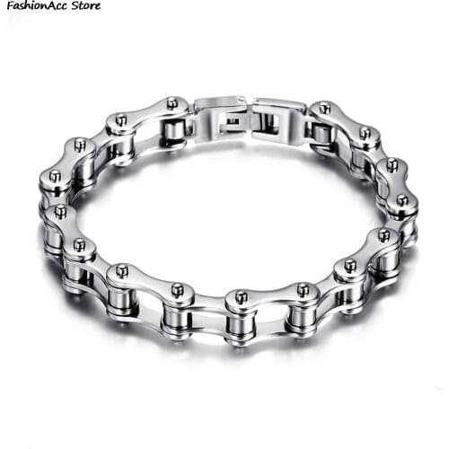1Pcs Men Titanium Steel Bracelet Punk Chain Bangle Biker Bicycle Motorcycle Men Jewelry Fashion Trendy Bracelet
