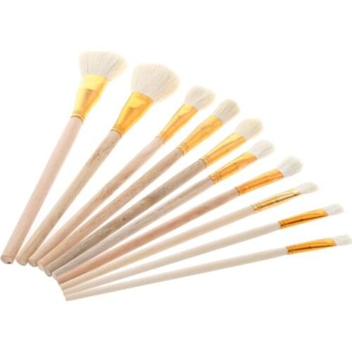 10Pcs Brushes Set for Art Painting Oil Acrylic Watercolor Drawing Craft DIY Kid