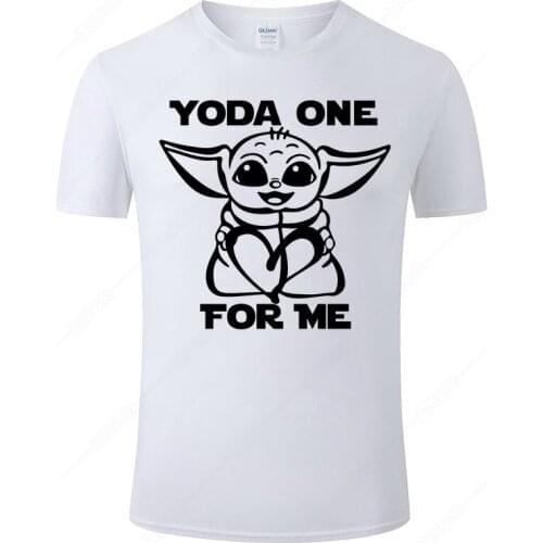 2021 New Summer Cotton Tee Baby Yoda Printed T Shirt Men Women Short Sleeve T-shirt Male Fashion Cool Streetwear Clothing J13