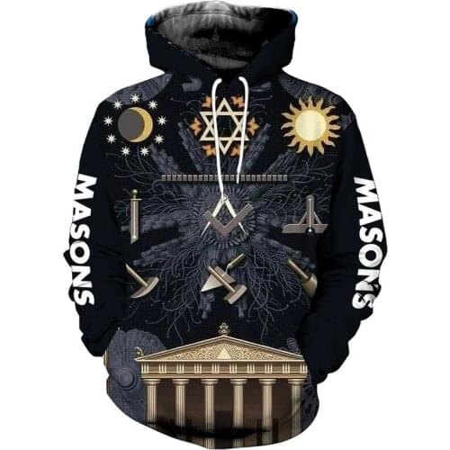 New fashion dress masons 3D full body print mens casual Hoodie / Hoodie / zipper Hoodie