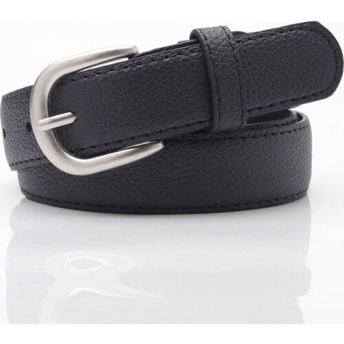 The new PU leather buckle belt for men and women is simple jeans decorative belt PY133