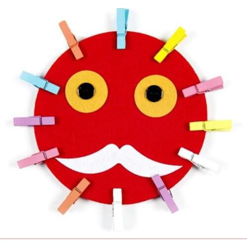 Montessori Teaching Kindergarten Math Toy Teaching Kindergarten Manual Diy Weave Cloth + Wood Clip Early Learning Education Toys