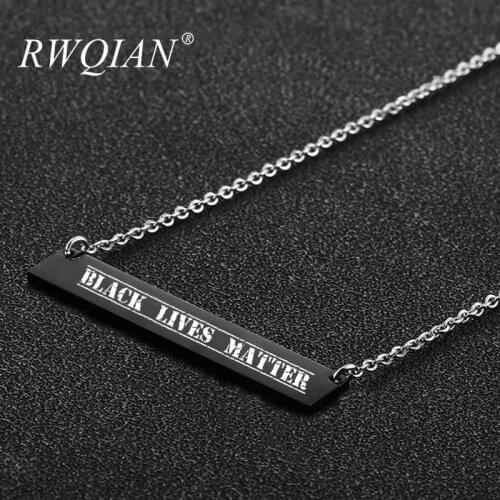 Black Lives Matter Necklace Custom Necklaces Personalized 18K Gold Stainless Steel Chain Pendant Choker for Women Charm Jewelry