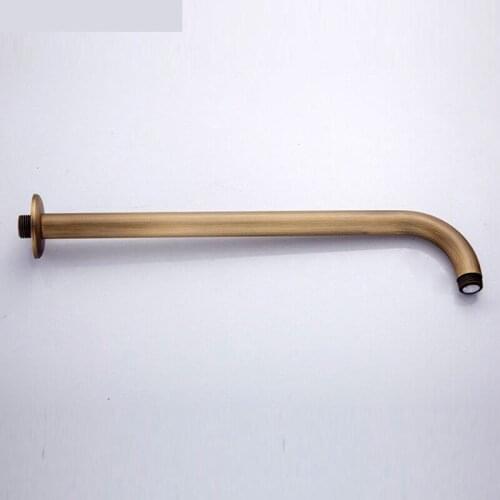 Dropshipping Brass Shower Accessories Antique Brass Fnish Wall Mounted Bathroom Bathtub Shower Arm 37cm Chuveiro
