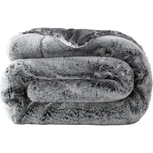 Fluffy Rabbit Fur Plush Blanket Chunky Warm Sofa Plaid Twin Full Size Soft Cobertor Mink Throw Couch Chair Bed Blankets
