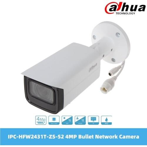 Dahua 4MP Lite IR Vari-Focal Bullet Network Camera IP67 PoE H.265 & H.264 Dual-Stream Encoding 1080P IPC-HFW2431T-ZS-S2