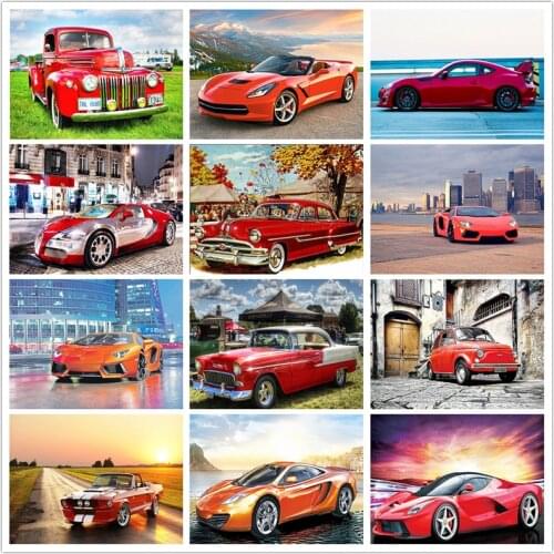 SHAYI DIY 5D Diamond Painting Cool Sports Car Scenery Mosaic Embroidery Cross Stitch Landscape Home Decoration
