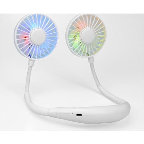 Neck Fan Rechargeable 1500mAh Battery Operated with 3 Speeds, 7 LED lights, 360°Free Rotation