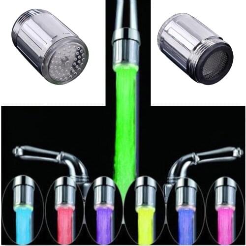 Luminous Light-up LED Water Faucet Shower Tap Basin Water Nozzle Bathroom Kitchen Heater Faucets Thermostat