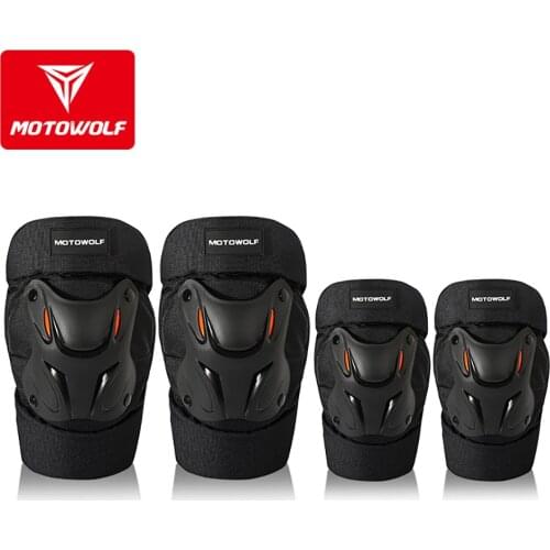 Unisex Motowolf Motorcycle Scooter Reflective Anti-collision Kneepads windproof Riding short Thick Knee Elbow Pads Protect Gears