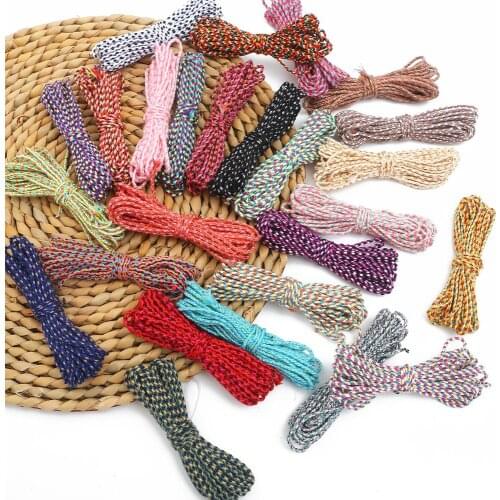 2mm 25 Styles Avaliable Polyester Cotton Braided Rope String Cord for DIY Bracelet Necklace Jewelry Makings Accessories