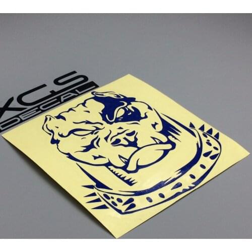 XGS DECAL Car decals vinyl cut sticker 12cm x 12cm pitbull dog with collar car motorcycle tank truck waterproof outdoor decal