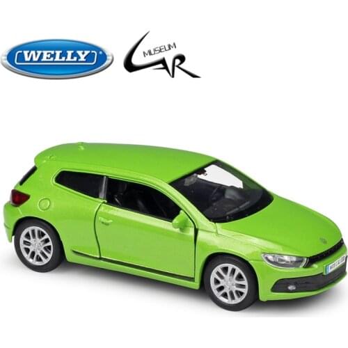 Welly 1:36 Volkswagen Scirocco Green Diecast Rally Scale Car Model Kit Display Collections Gift Toy