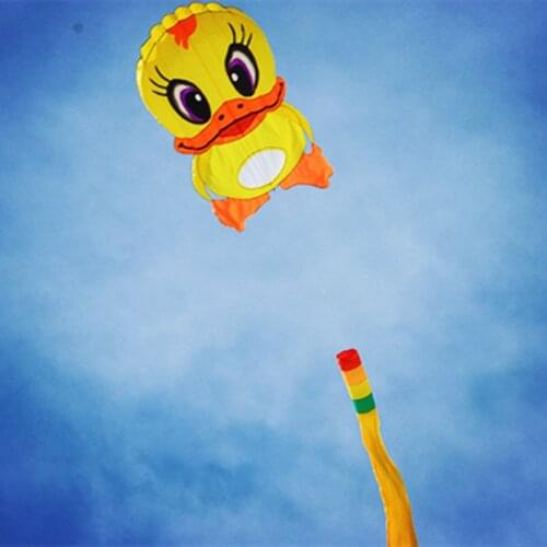 Yellow Duck Kite Animal Kite Cute Little Duck Soft Inflatable Kite Child Gift Flying Toy Anti-tear Single Line Kite Outdoor Toys