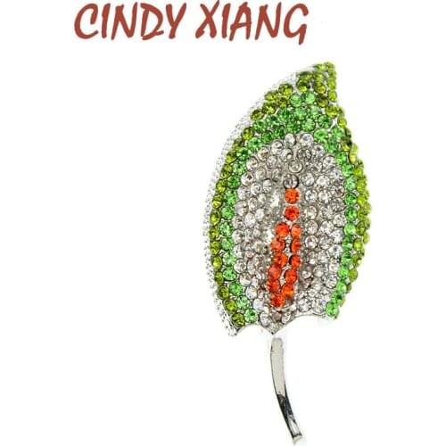 CINDY XIANG Rhinestone Leaf Brooches For Women Fashion Beautiful Shining Brooch Pin 2 Colors Avaible Wedding Accessories Gift