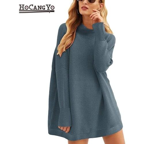 Women Knitted Sweater Casual Turtleneck Batwing Sleeve Winter Oversized Ribbed Knit Tunic Sweaters Harajuku Sweater for Women