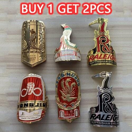 2 Pieces Bike Head Badge Aluminum Decals Stickers For MTB BMX Folding Bicycle Front Frame Cycling Accessories emblem palelgh