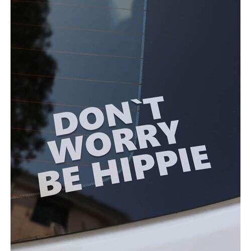 ZTTZDY 15.5CM*7.2CM Popular Don’t Worry Be Hippie Vinyl Car Sticker Car Accessories ZJ2-0159