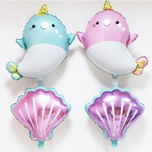 1pc large inflatable toy shark and pearl foil balloon childrens birthday gift toy party gift shark pearl foil balloon