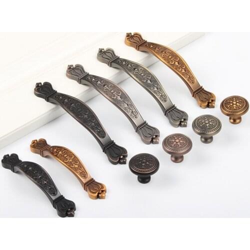 1PCS Cabinet European Bronze Handles and Knobs Wardrobe Drawer Door Pulls Furniture Hardware