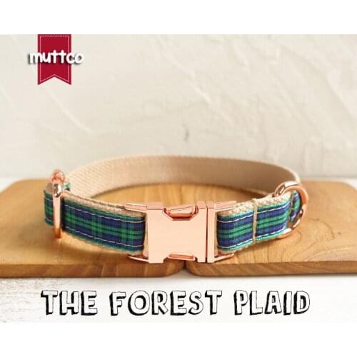 10pcs/lot MUTTCO wholesale unique new style collar THE FOREST PLAID cotton dog collar leash set 5 sizes UDC014M