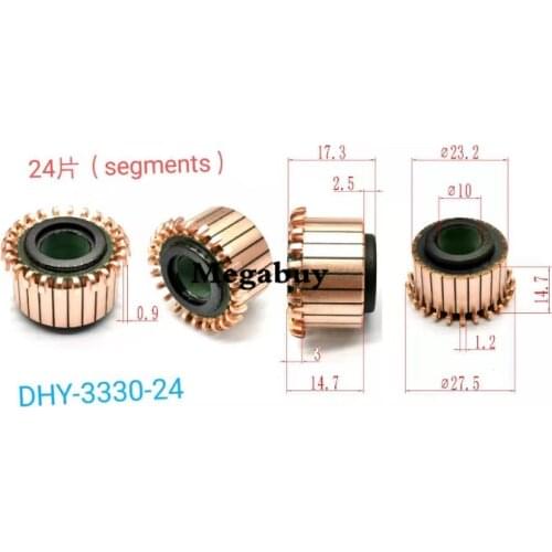 10x23.2x17.3mm 24p Copper Bars Alternator Electric Motor Commutator Copper Commutator Armature Commutator 3330