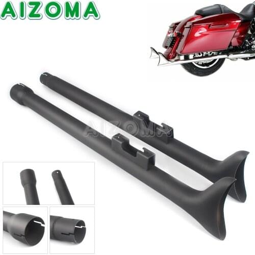 2x Fishtail Exhaust Pipe Muffler 33'' For Harley 2017+ Touring Bagger Dresser FLHR FLHT FLHTCU FLTR FLHX Exhaust Tip Silencer