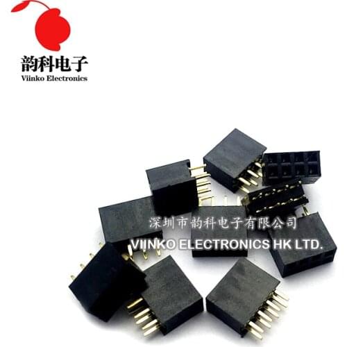 20pcs 2x4 Pin 8P 2.54mm Double Row Female Straight Pin Header Pitch Socket 2*4 Pin Strip conncector