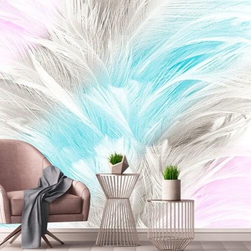 Custom 3D Mural Wallpaper Nordic Simple Abstract Watercolor Aesthetic Feather Living Room Bedroom TV Background Photo Wallpaper