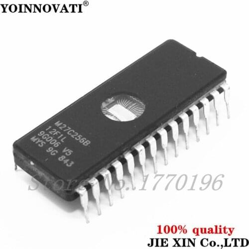 50pcs/lot M27C256B-12F1 M27C256B 27C256 EPROM UV 256KBIT 120NS DIP-28 IC
