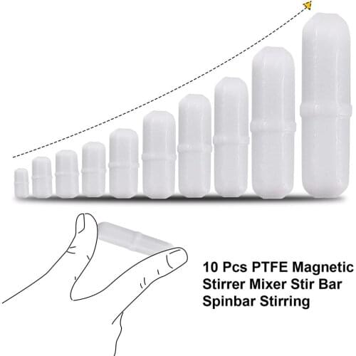 7Pcs/set Laboratory Chemical Stirring Bar Rotating Biological Stirrer Magnetic Rod Corrosion Resistant Practical PTFE Mixer