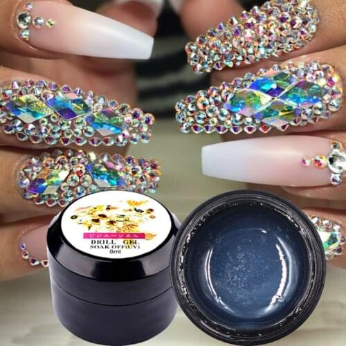 8 Ml Nail Gel Quick Dry Rhinestones Glue Decorations No Cleaning Jewelry Strong Gel Top Coat DIY Manicure Accessories