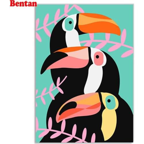 DIY Diamond Embroidery Nordic Cartoon Wild Animal Bird Diamond Painting Cross Stitch 5D Square Round Rhinestone Mosaic Kit