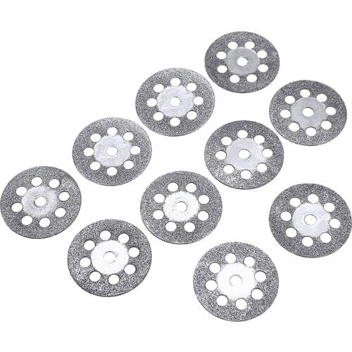 10pcs 22mm Diamond Cutting Disc Mini Circular Saw Blades Quality Carbon Steel 8 Holes With 2 Mandrel Rods For Carpentry Work