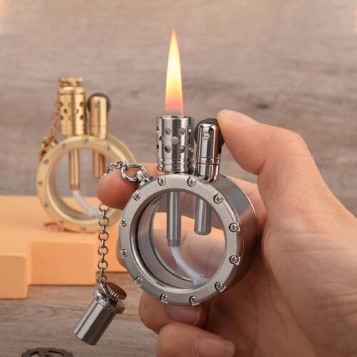 Armor Handmade Visual Oil Tank Pure Copper Kerosene Lighter Arc Personality Portable Collection Cigarettes Smoking Gift 145g