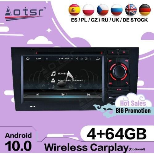 Carplay Multimedia Stereo Android 10 For Audi A4 2002 2003 2004 2005 2006 2007 2008 Car GPS Navi Audio Radio Receiver Head Unit