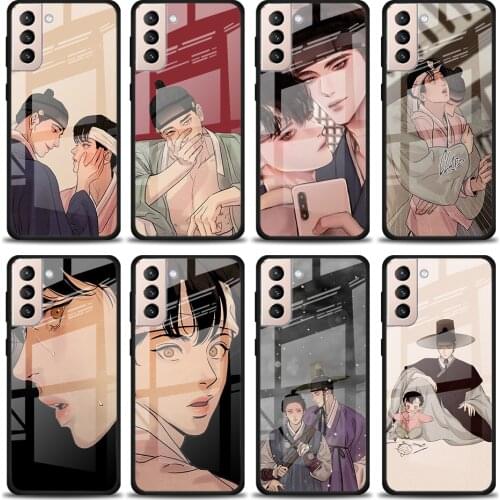 Cartoon Anime Boys Tempered Glass Cover For Samsung Galaxy S21 Plus Ultra M21 M31 M51 A52 A72 Phone Case Coque