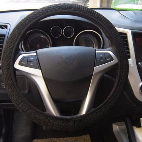 Car Steering Wheel Cover Fabric Four Seasons Universal 1pc Sandwich Handmade Breathable Skidproof