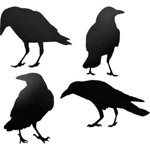 Black Plastic Crow Halloween Prop Cosplay Artificial Bird Charm Hunting Decoys Home Garden Decor Haunted House Decoration