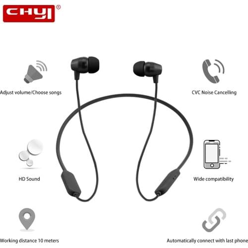 CHYI Magnetic Mental Bass Bluetooth Earphone Sports Waterproof In Ear Stereo With Mic Earbuds Handsfree Earphones Supports Tel