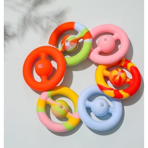 Baby Silicone Teether Grip Toy Baby Teether Rattles Rubber Ring Molars Rattle Safety Montesori Infant Newborn Educational Toys