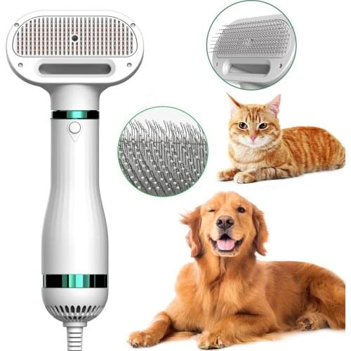 2-In-1 Pet Hair Dryer Brush Grooming Blower Smart Adjustable Temperatures Settings for Small and Medium Dogs and Cats Pet Comb