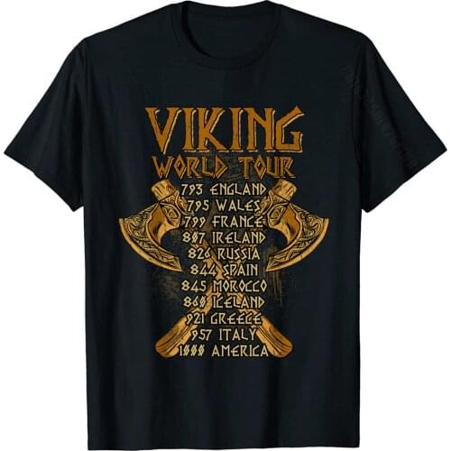 Viking Shirts: Viking World Tour Fashionable Cotton Student Tops T Shirt Family Dominant Tshirts