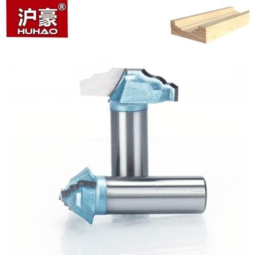 HUHAO 1pc Shank 1/2" Woodworking Router Bit Engraving Door Cabinet Engraving Tool Tungsten Carbide End Mill CNC Milling Cutter