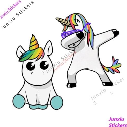 Cute Unicorn Listening To Music Car Stickers Accessories Personality Creative Decal Bumper Window Laptop Decoration KK 13*10cm
