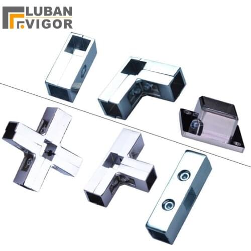 Square tube / pipe connector for 25mmx25mm Stainless steel tube/pipe,square tube flange,Clothes rack/Cabinet frame accessories