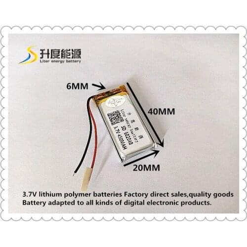 3.7V 450mAh 602040 Lithium Polymer Li-Po li ion Rechargeable Battery cells For Mp3 MP4 MP5 GPS mobile bluetooth