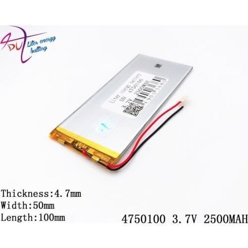 Best battery brand 4750100 3.7V 2500mAh 4550100 (polymer lithium ion battery) Li-ion battery for DIY Mp3 MP4 MP5 GPS e-book